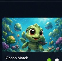 Ocean puzzle game artwork with a turtle